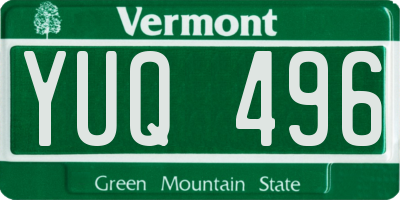 VT license plate YUQ496