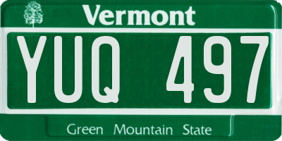 VT license plate YUQ497