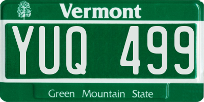 VT license plate YUQ499