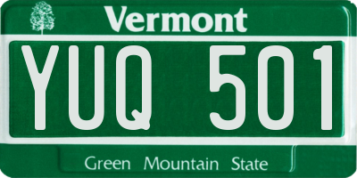 VT license plate YUQ501
