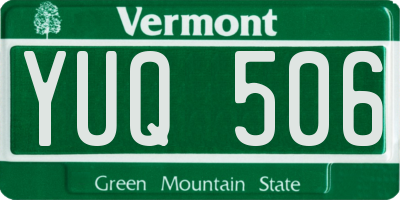 VT license plate YUQ506