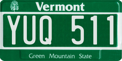 VT license plate YUQ511