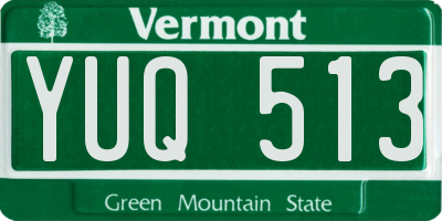 VT license plate YUQ513