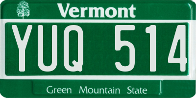 VT license plate YUQ514