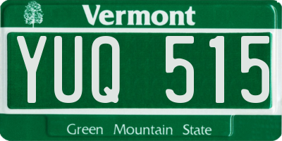 VT license plate YUQ515