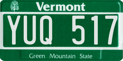 VT license plate YUQ517