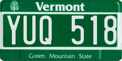 VT license plate YUQ518