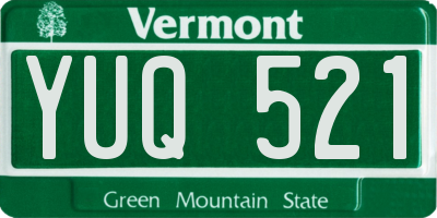 VT license plate YUQ521