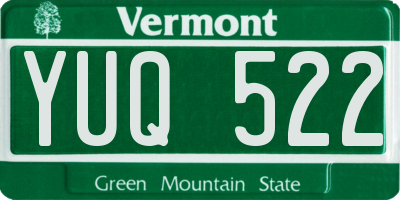 VT license plate YUQ522