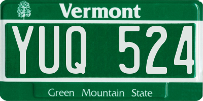VT license plate YUQ524