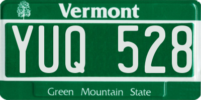 VT license plate YUQ528