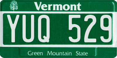 VT license plate YUQ529