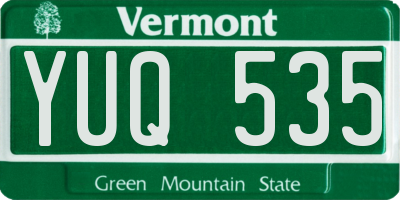 VT license plate YUQ535