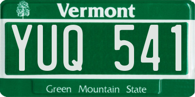 VT license plate YUQ541