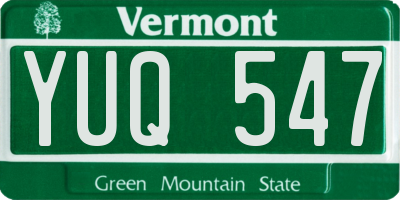 VT license plate YUQ547