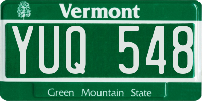VT license plate YUQ548
