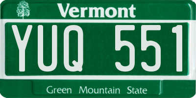 VT license plate YUQ551