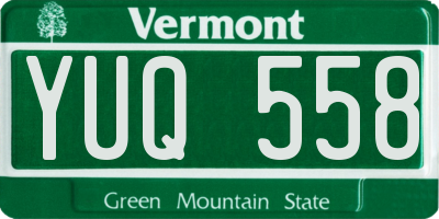 VT license plate YUQ558
