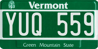 VT license plate YUQ559