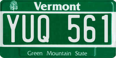 VT license plate YUQ561