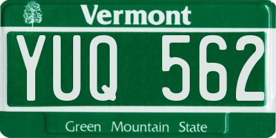 VT license plate YUQ562