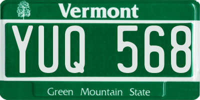 VT license plate YUQ568