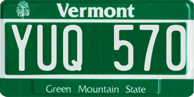 VT license plate YUQ570