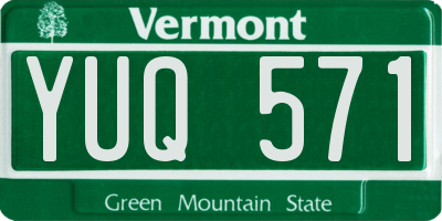 VT license plate YUQ571