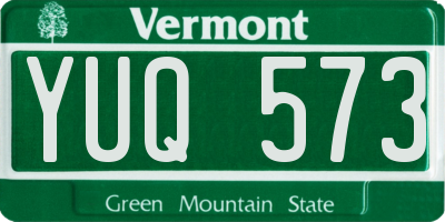 VT license plate YUQ573