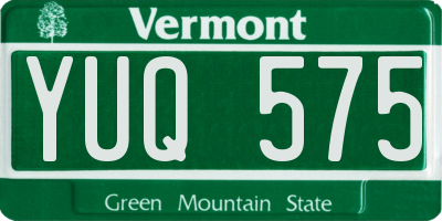 VT license plate YUQ575