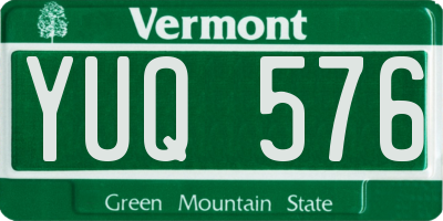 VT license plate YUQ576