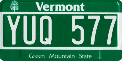 VT license plate YUQ577
