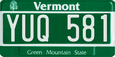VT license plate YUQ581