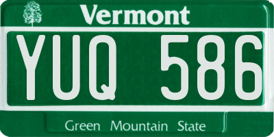 VT license plate YUQ586
