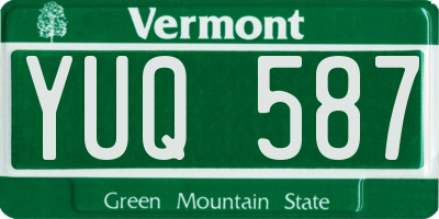 VT license plate YUQ587
