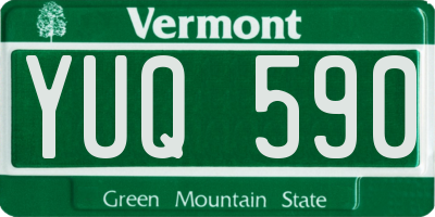 VT license plate YUQ590