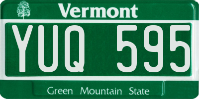 VT license plate YUQ595