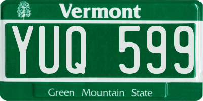 VT license plate YUQ599