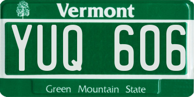 VT license plate YUQ606