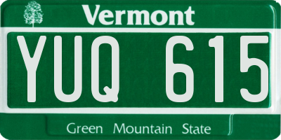 VT license plate YUQ615