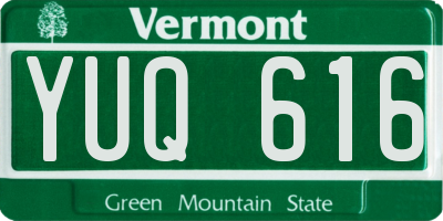 VT license plate YUQ616