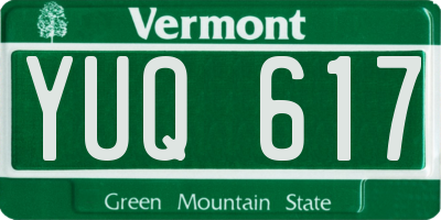 VT license plate YUQ617