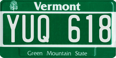 VT license plate YUQ618