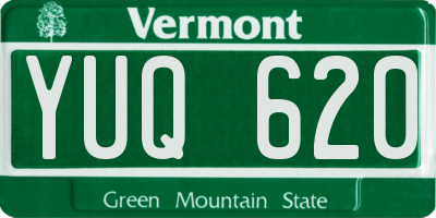 VT license plate YUQ620