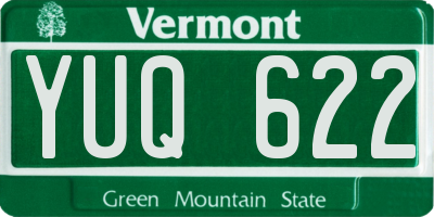 VT license plate YUQ622
