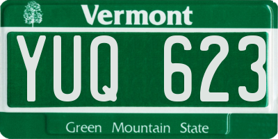 VT license plate YUQ623