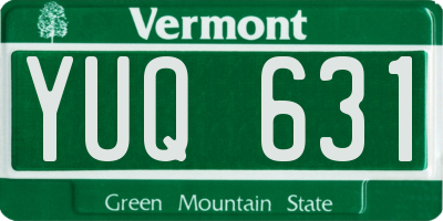 VT license plate YUQ631