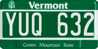 VT license plate YUQ632