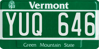 VT license plate YUQ646