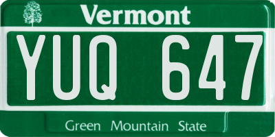 VT license plate YUQ647